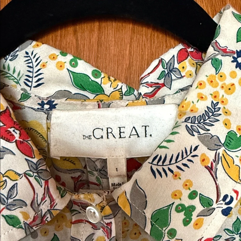 THE GREAT. Colorful Floral Button Down Shirt - Picture 2 of 4